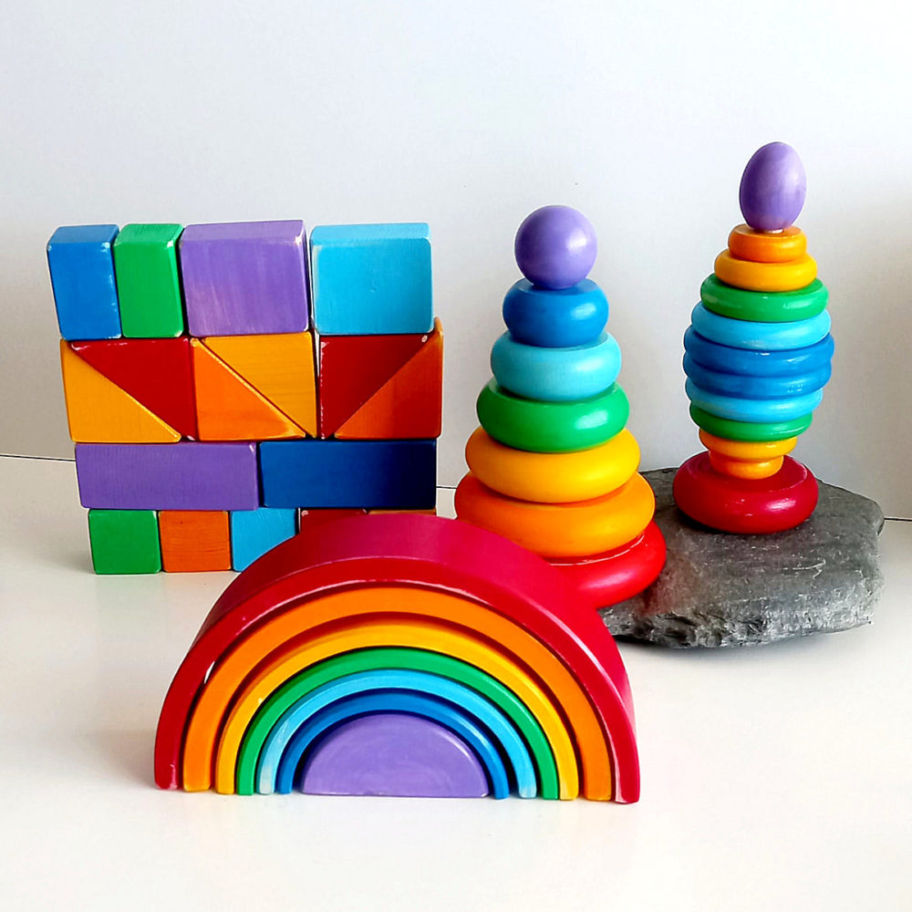 cubes & pyramid & rainbow set 6