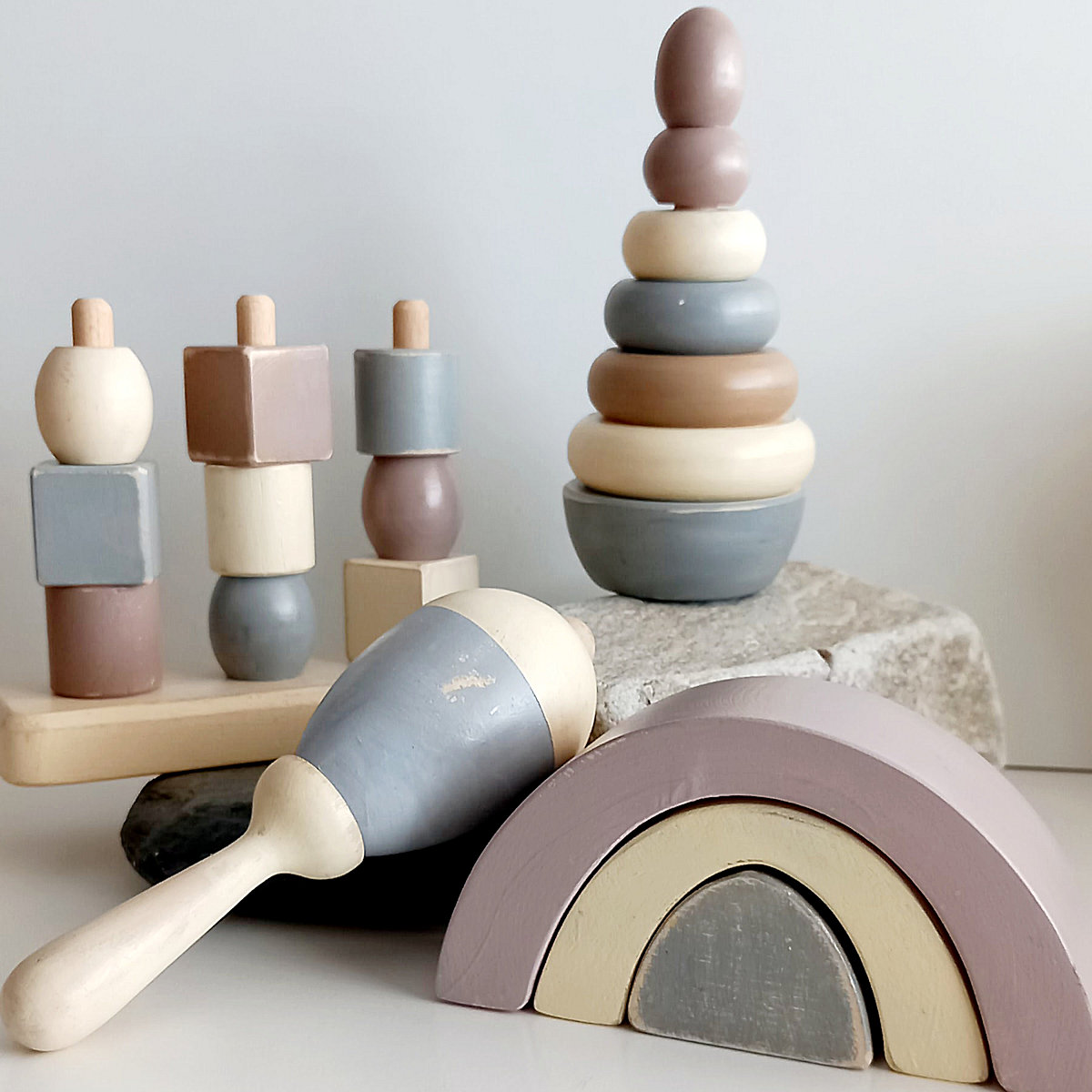 rainbow & pyramid & sorter & rattle set 3